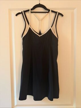 l*space Black Athletic Dress with Cream Trim